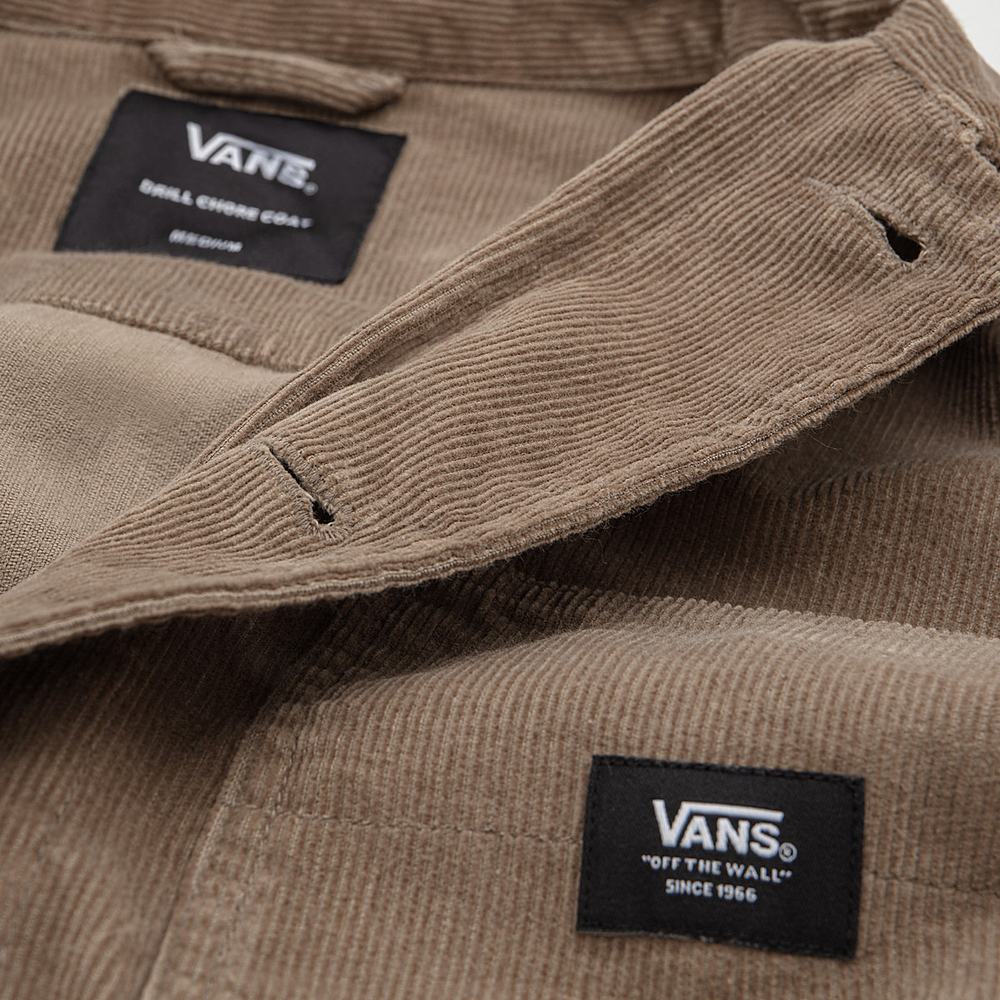 Abrigos Vans Drill Chore Corduroy II Hombre Beige | YLB689271