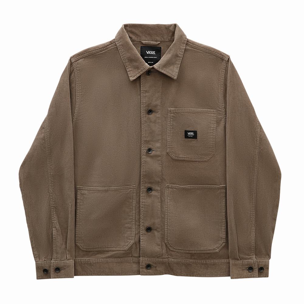 Abrigos Vans Drill Chore Corduroy II Hombre Beige | YLB689271