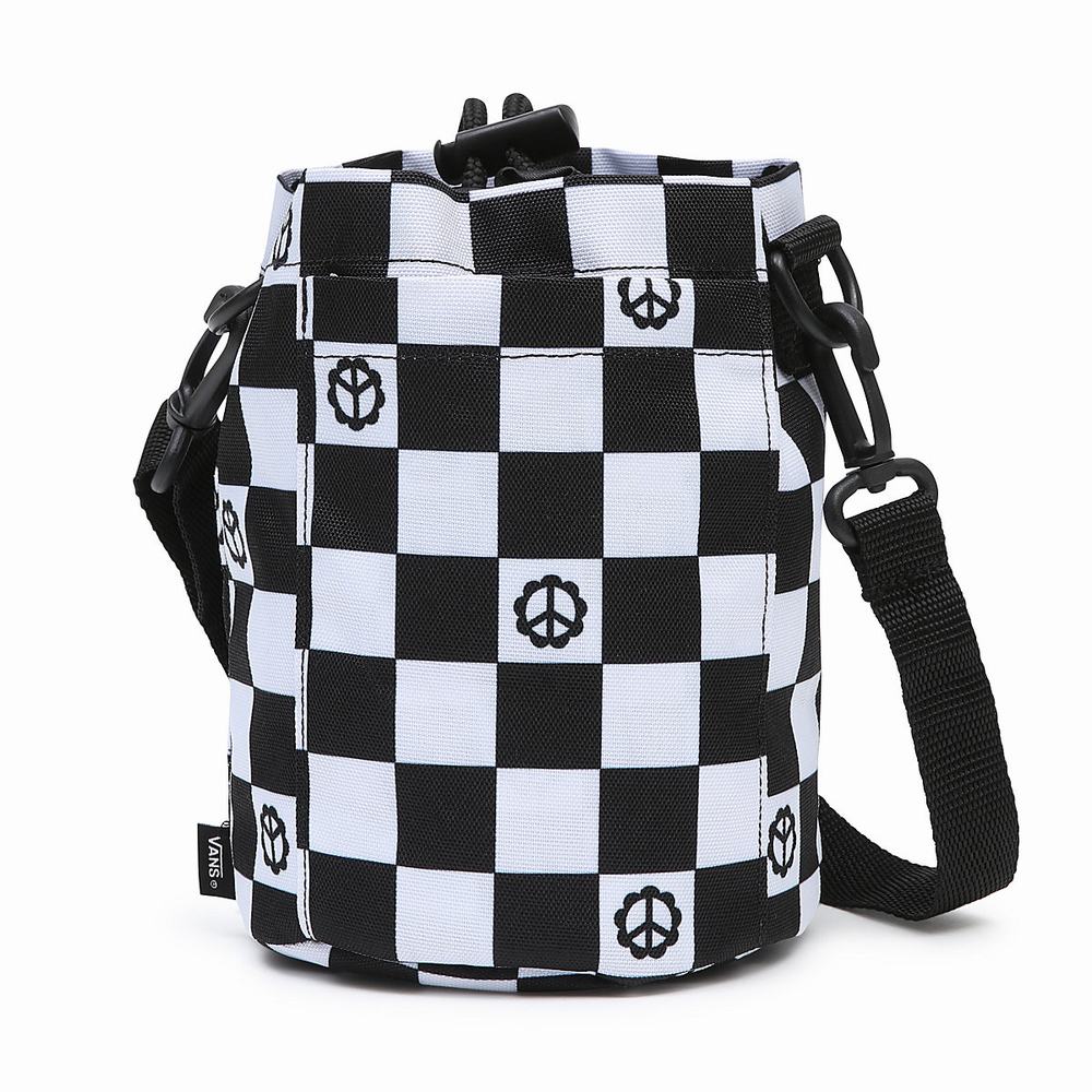 Bolsas Vans Hydro Crossbody Hombre Negras/Blancas | JXY074895