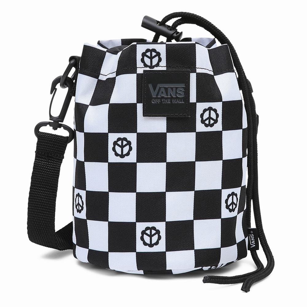 Bolsas Vans Hydro Crossbody Mujer Negras/Blancas | LQU351428