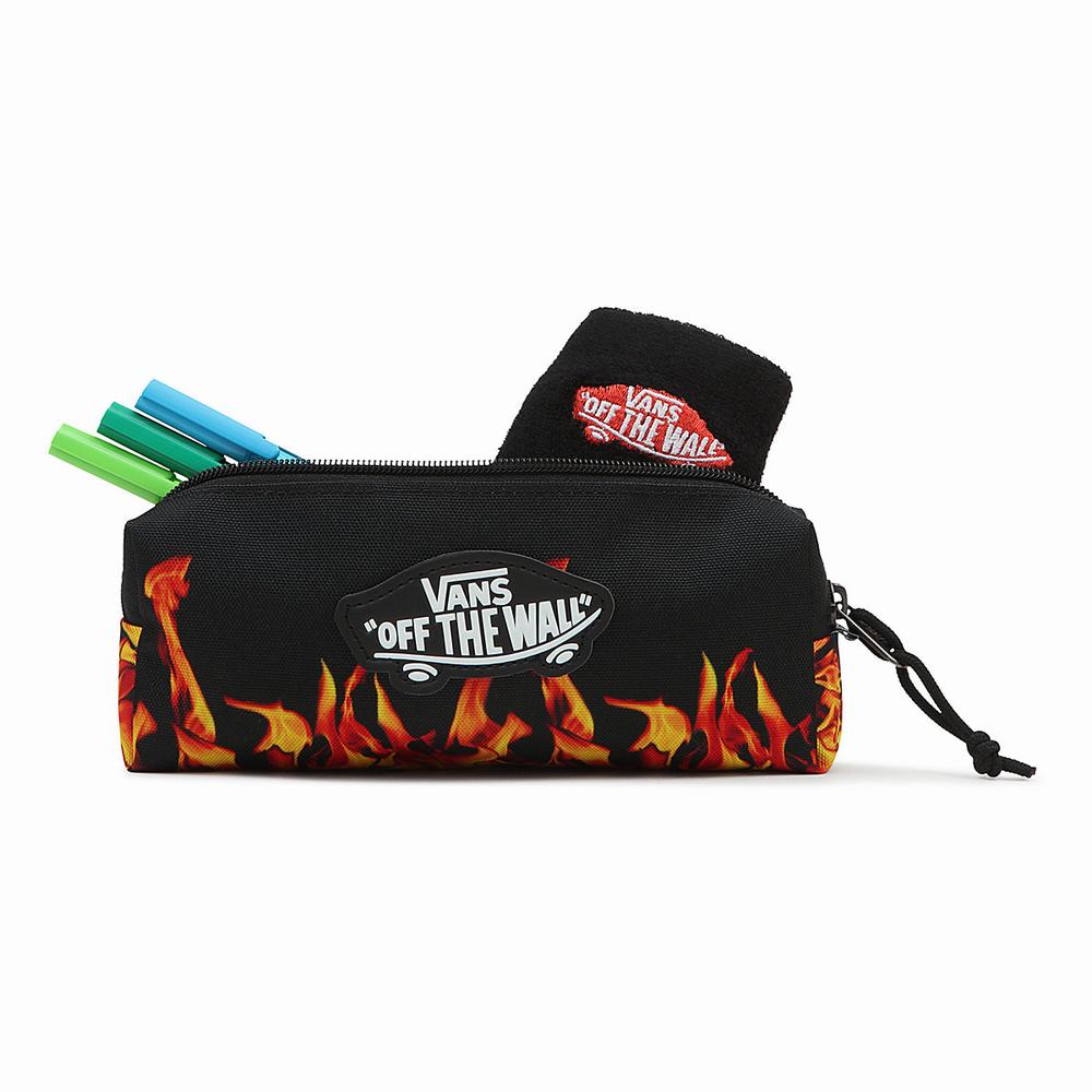 Bolso Pequeño Vans Digi Flames OTW Pencil Pouch Niños Negras | MSJ702435