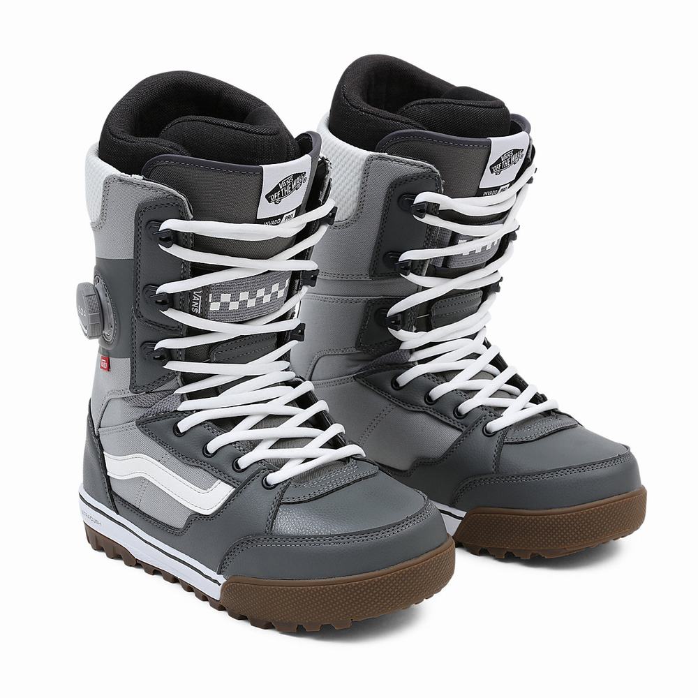 Botas De Snowboard Vans Invado Pro Hombre Gris/Blancas | UVW842096