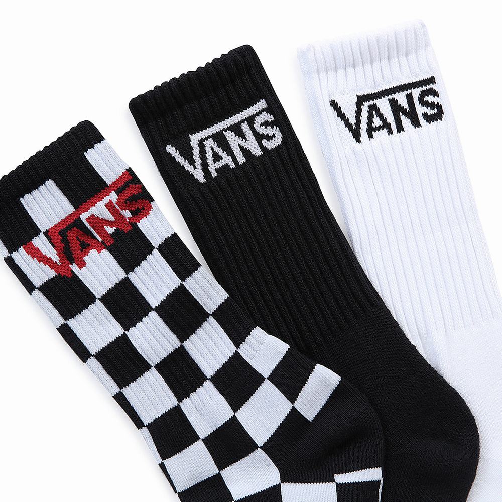 Calcetines Vans Classic Crew 1-6 (3 pairs) Niños Negras | AVO569372