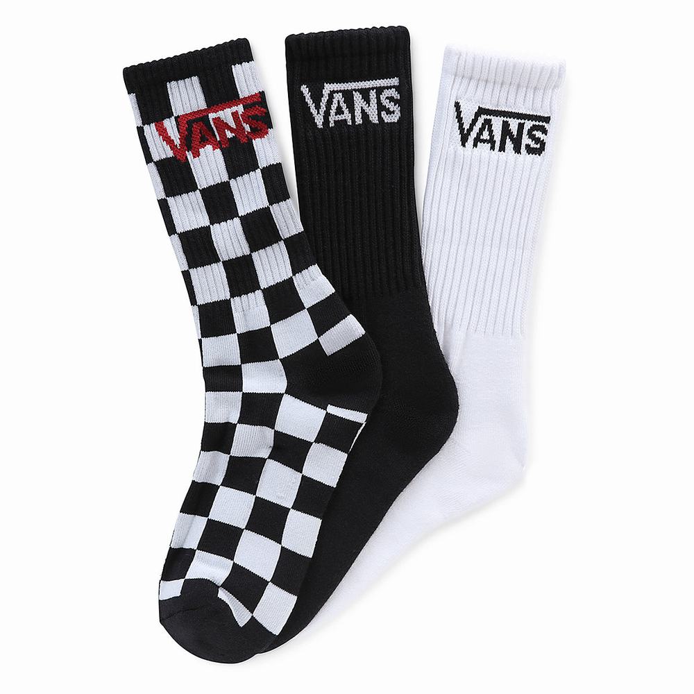 Calcetines Vans Classic Crew 1-6 (3 pairs) Niños Negras | AVO569372