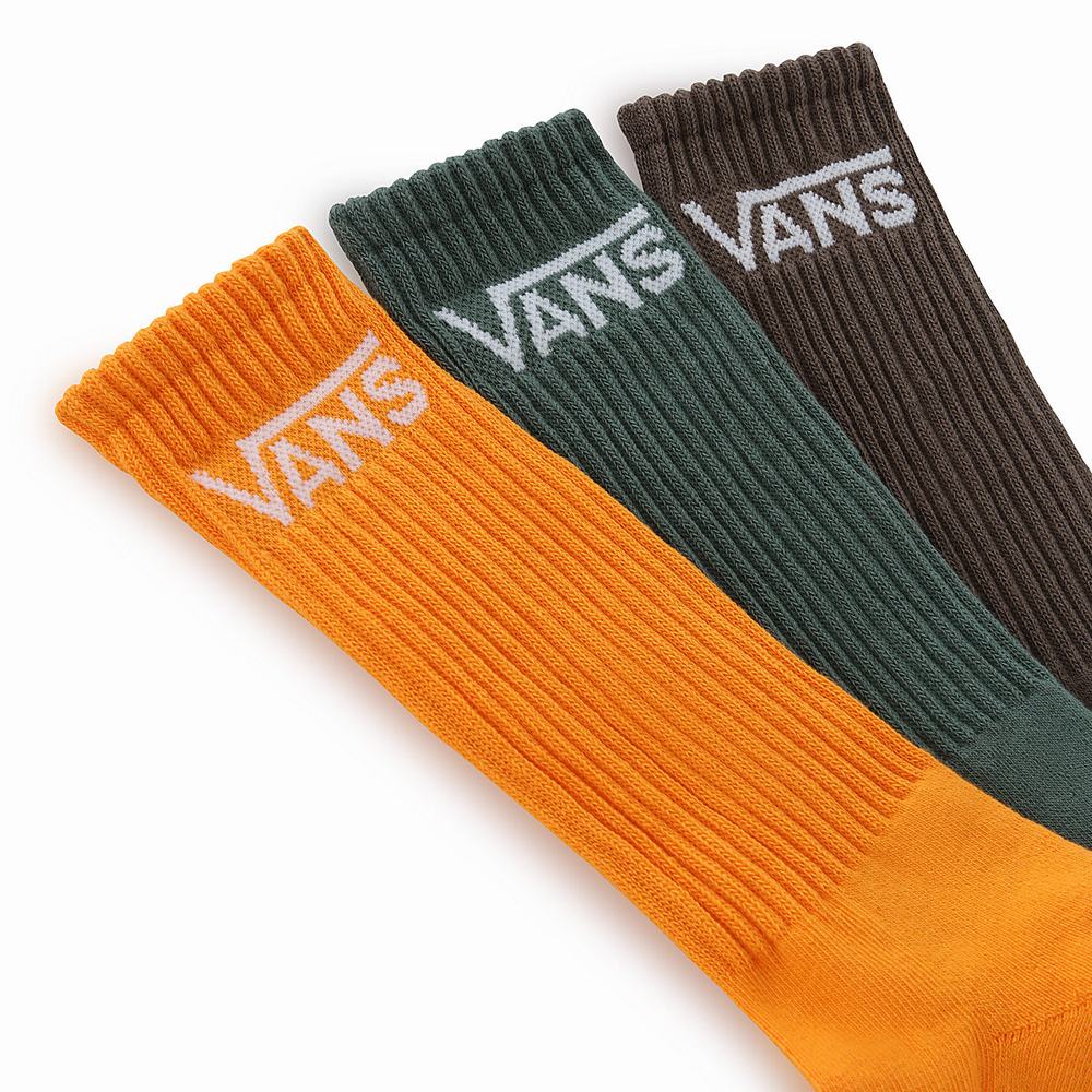 Calcetines Vans Classic Crew (3 pairs) Hombre Marrones | HVG394068