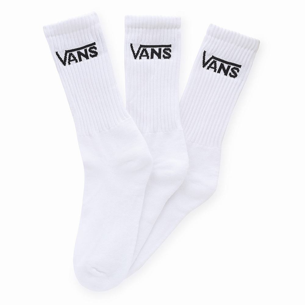 Calcetines Vans Classic Crew (3 pairs) Hombre Blancas | MJX635280