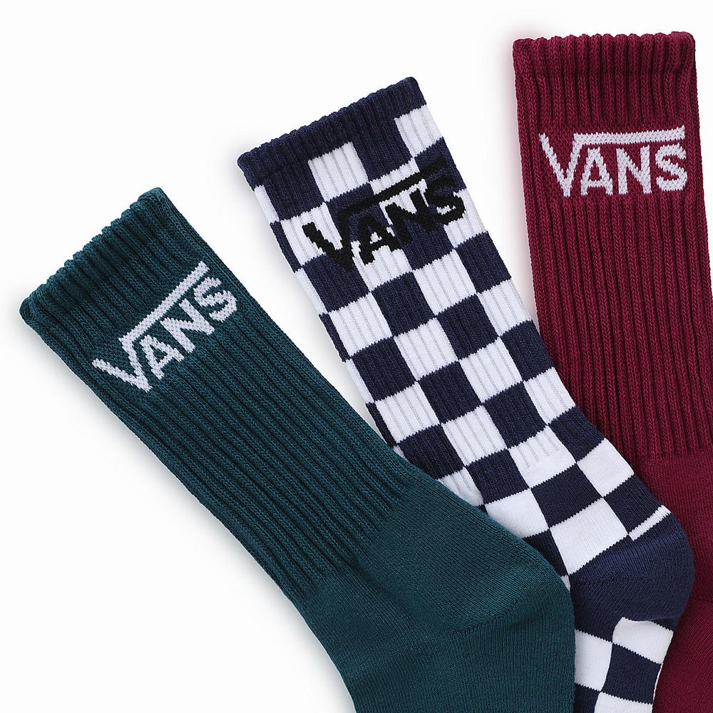 Calcetines Vans Classic Crew (3 pairs) Hombre Azules | OVX139756