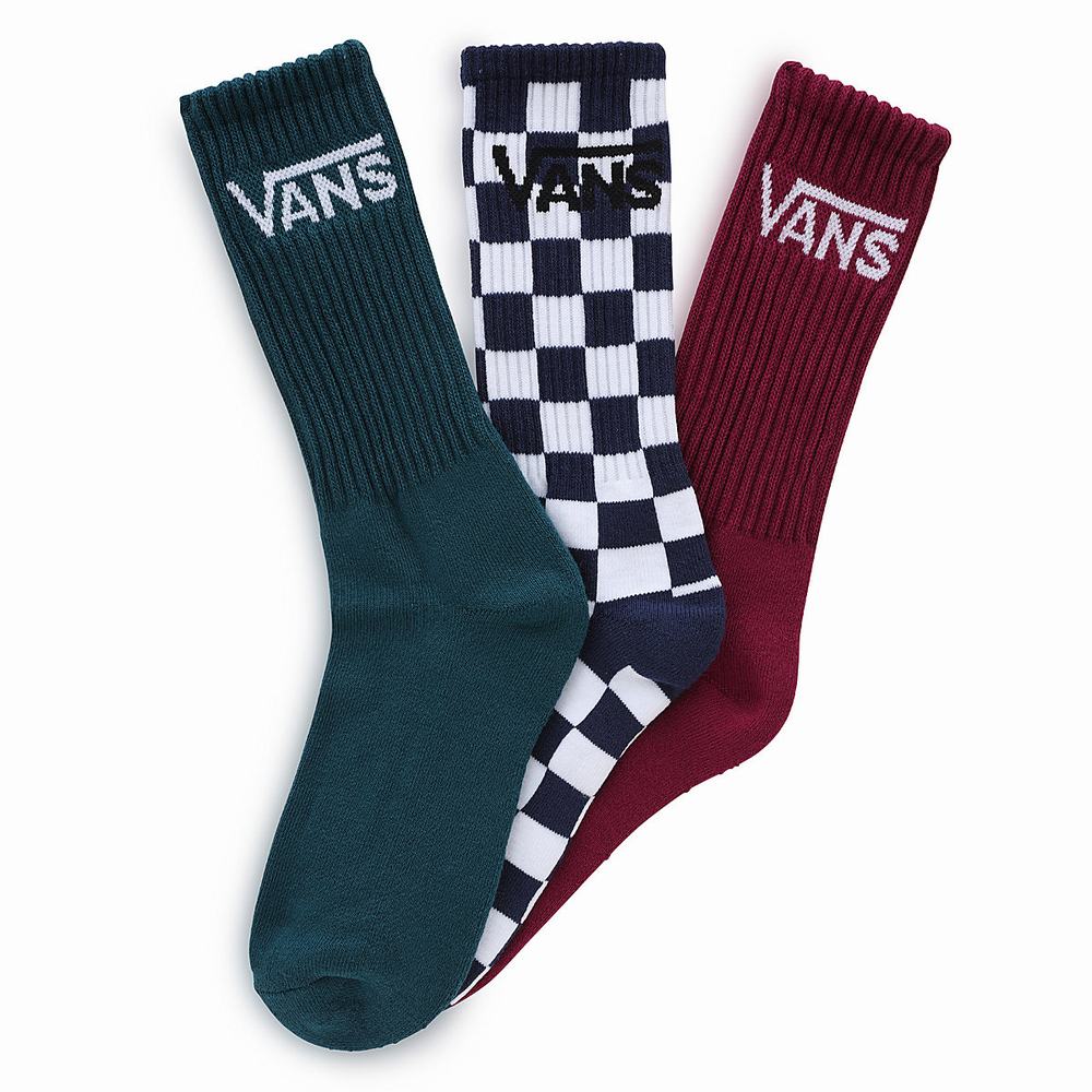 Calcetines Vans Classic Crew (3 pairs) Hombre Azules | OVX139756