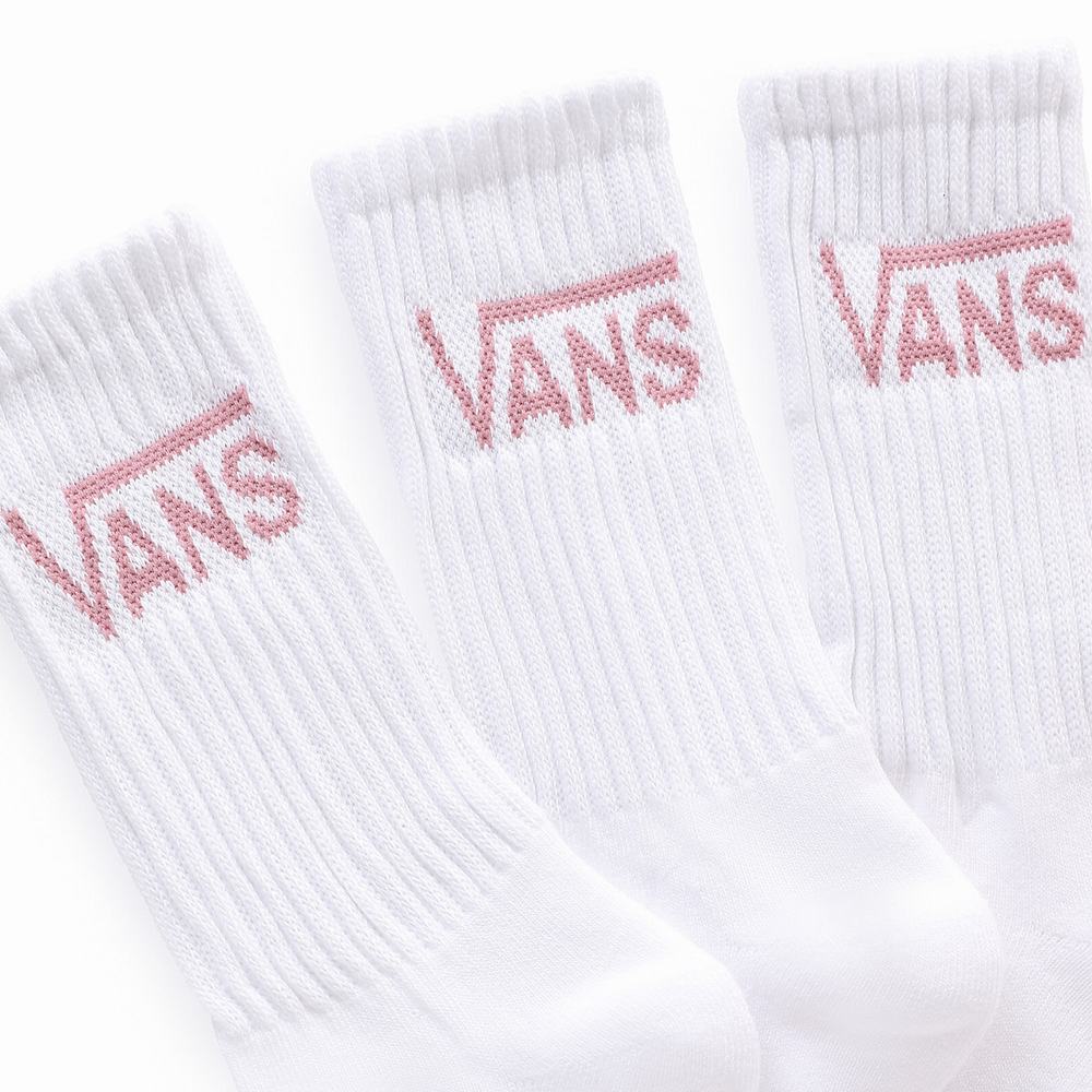 Calcetines Vans Classic Crew (3 pairs) Mujer Blancas | JZC603124