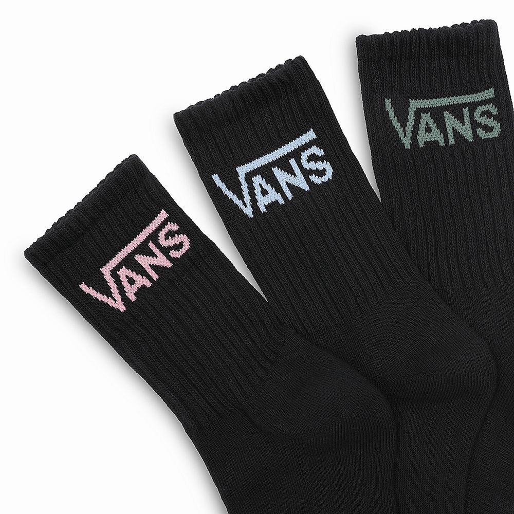 Calcetines Vans Classic Crew (3 pairs) Mujer Negras | UTW614309