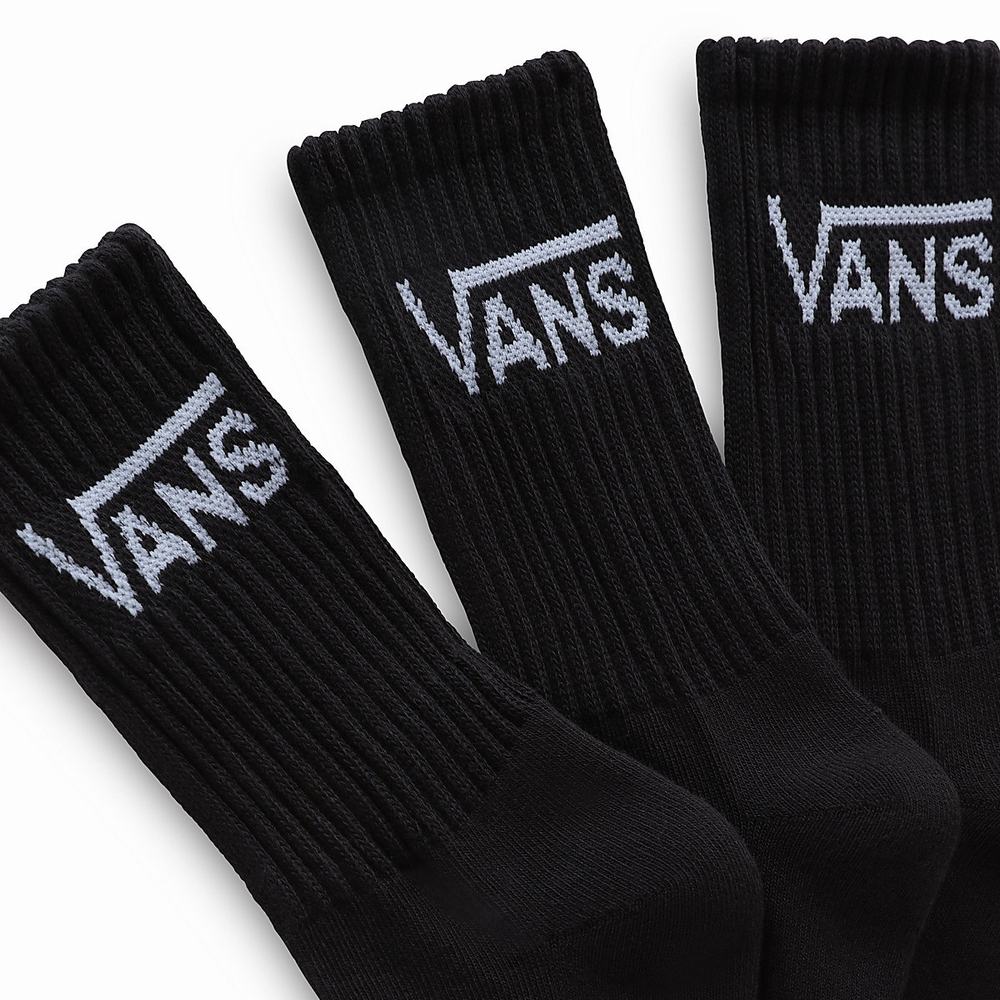 Calcetines Vans Classic Crew (3 pairs) Mujer Negras/Blancas | WPX834607