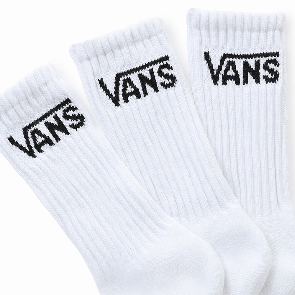 Calcetines Vans Classic Crew US 10-13.5 (3 pairs) Niños Blancas | IHP261480