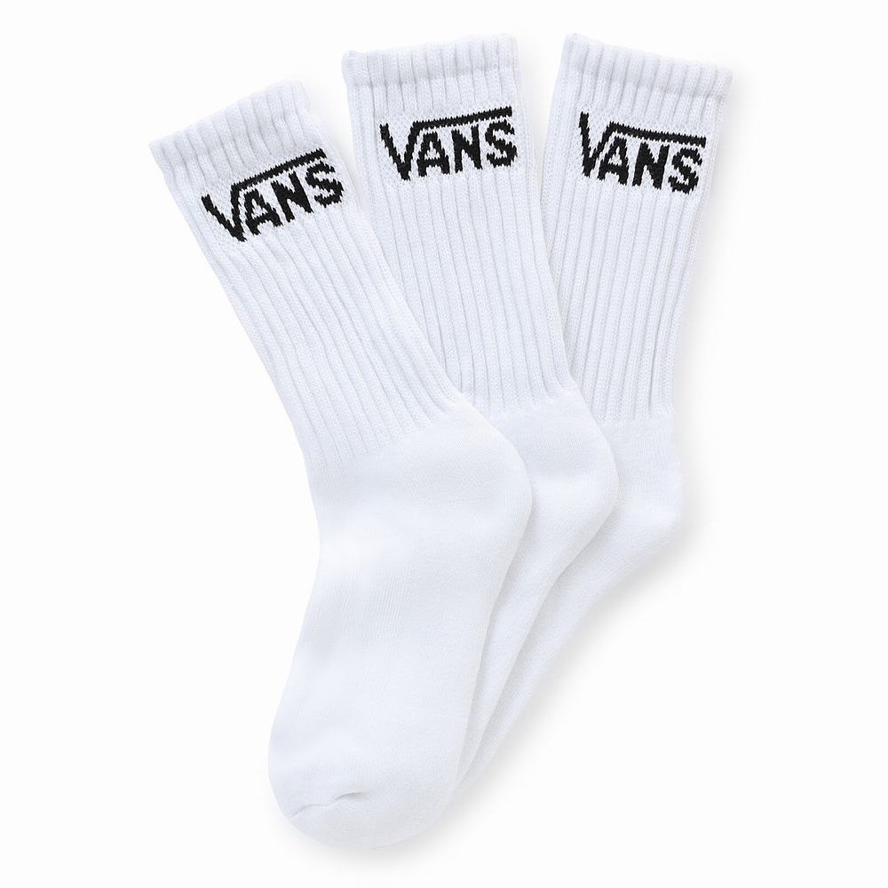 Calcetines Vans Classic Crew US 10-13.5 (3 pairs) Niños Blancas | IHP261480