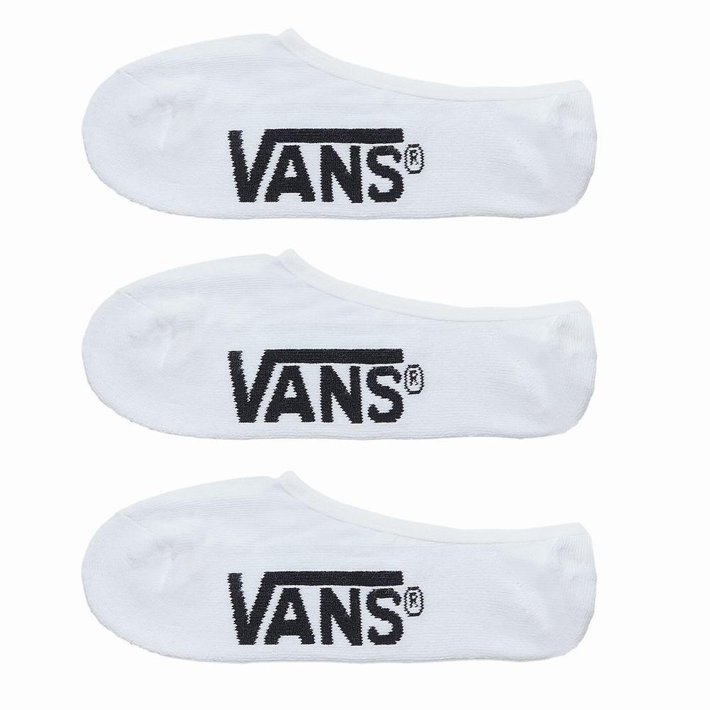 Calcetines Vans Classic Super No Show (3 Pair PK) Hombre Blancas | XWI924015