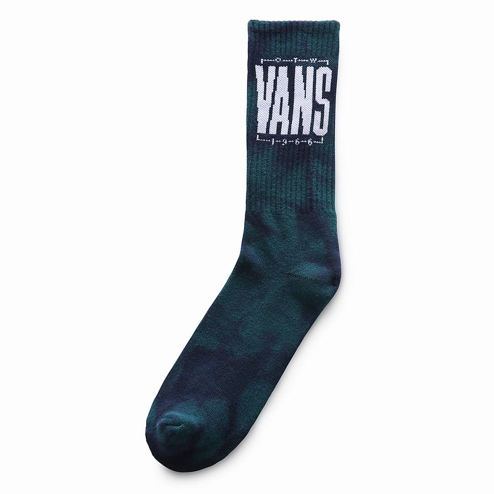 Calcetines Vans Easton Tie Dye Crew 9.5-13 (1 pair) Hombre Azules | LWS397518