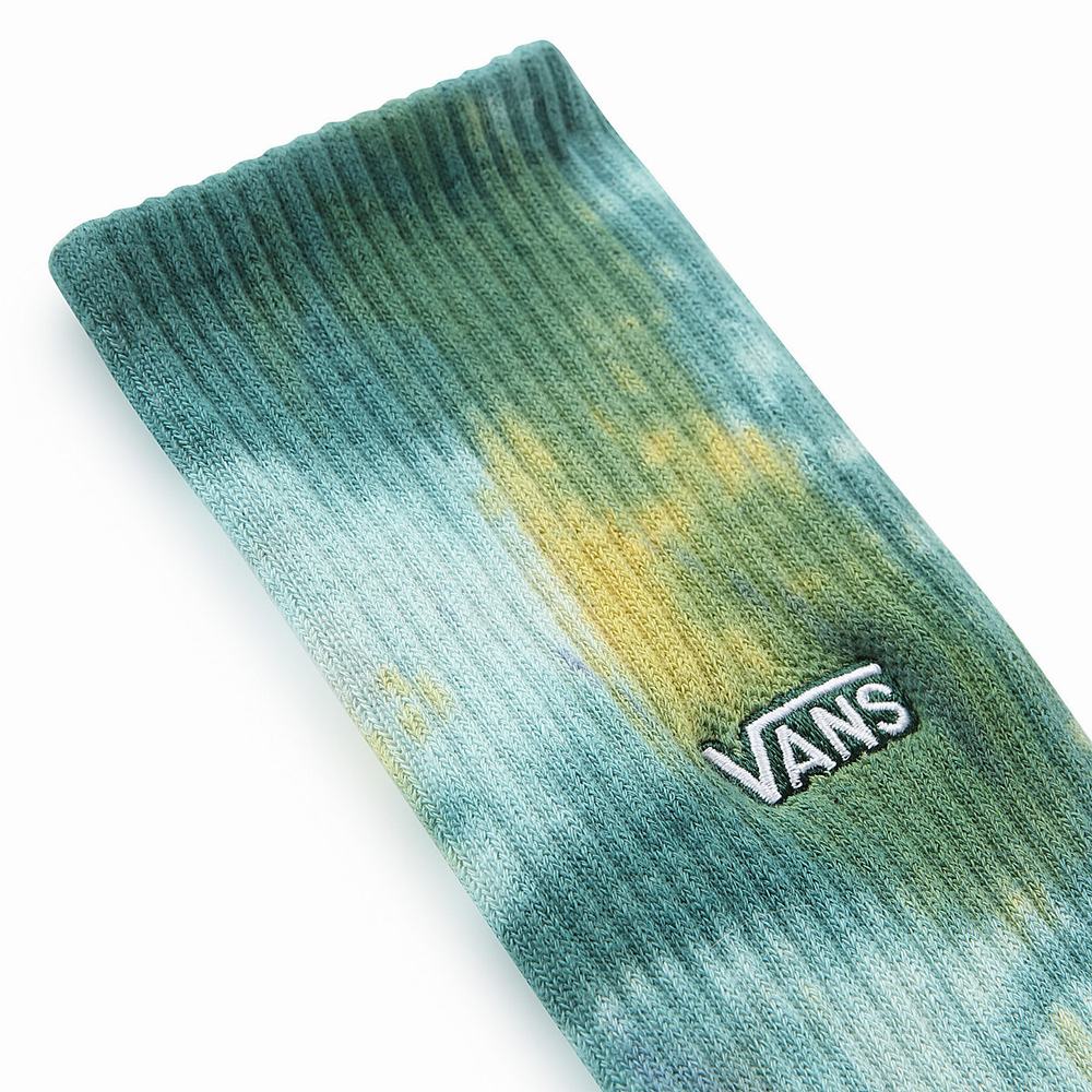 Calcetines Vans Seasonal Tie Dye Crew (1 Pair) Hombre Verde | VBE928310