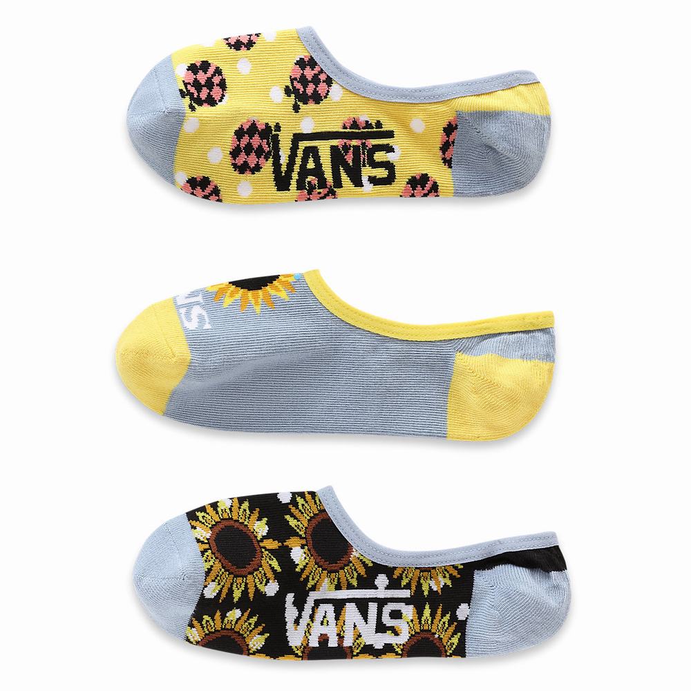 Calcetines Vans Sunflower Mix Canoodle (3 pairs) Mujer Negras/Blancas | ULA214785