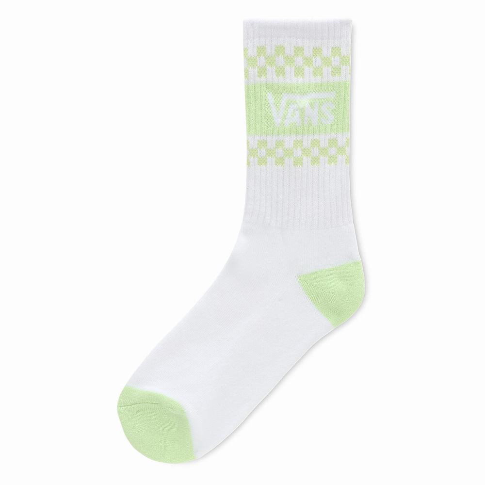 Calcetines Vans WM GANG CREW 6.5-10 1PK WHITE-BUTTERFLY Mujer Verde/Blancas | YLJ680195