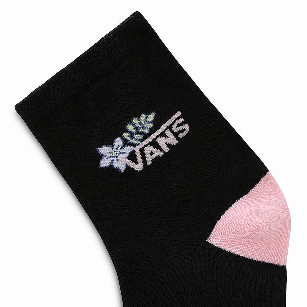 Calcetines Vans WM SHINNER SOCK 6.5-10 1PK BLACK-ORCHID PINK Mujer Negras/Rosas | SIB830729