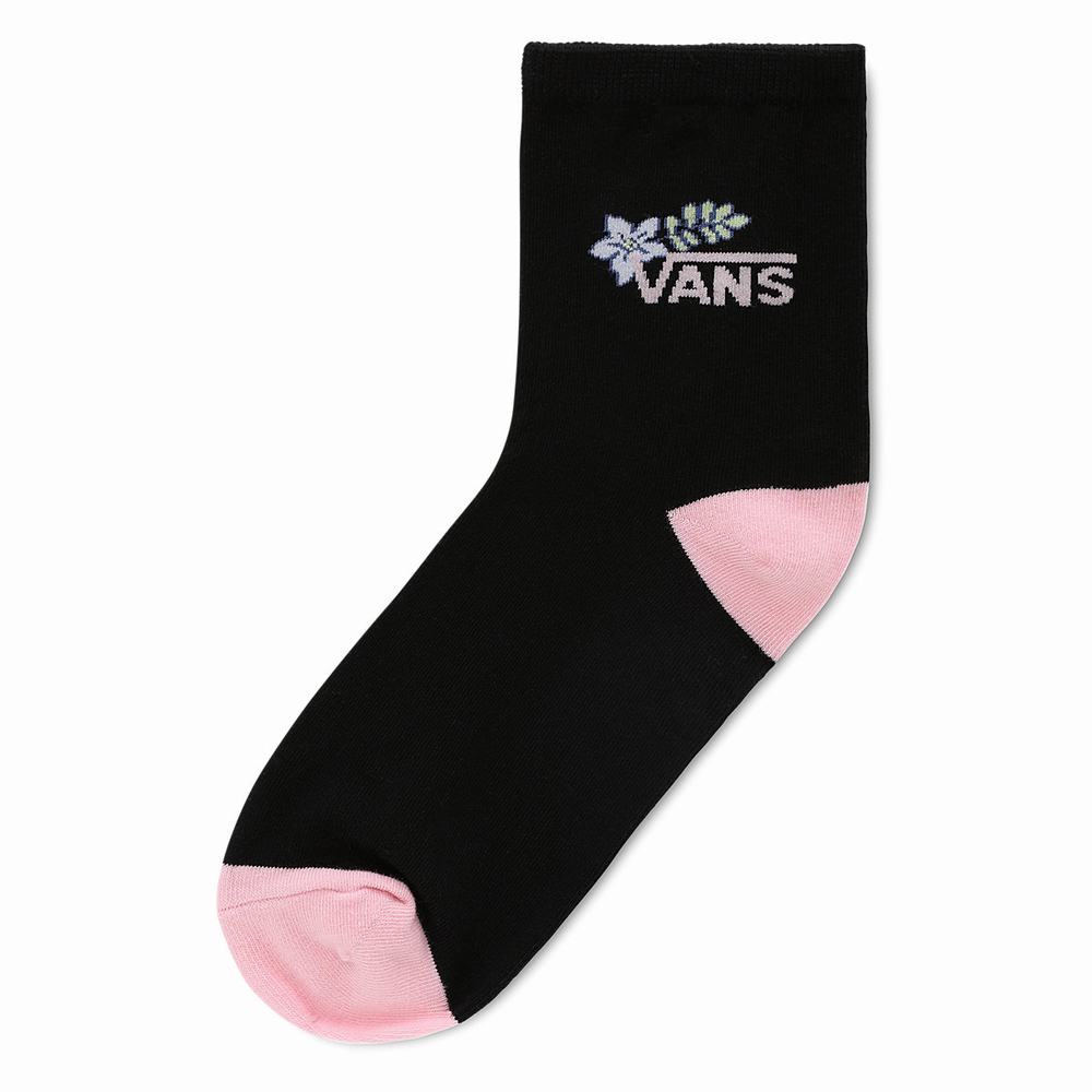 Calcetines Vans WM SHINNER SOCK 6.5-10 1PK BLACK-ORCHID PINK Mujer Negras/Rosas | SIB830729