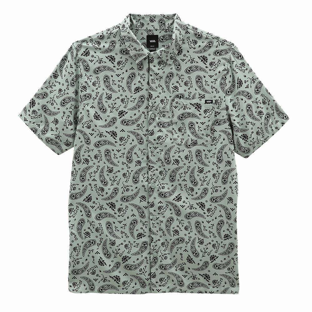 Camisas Vans Bandana Paisley Hombre Verde | JVL658374