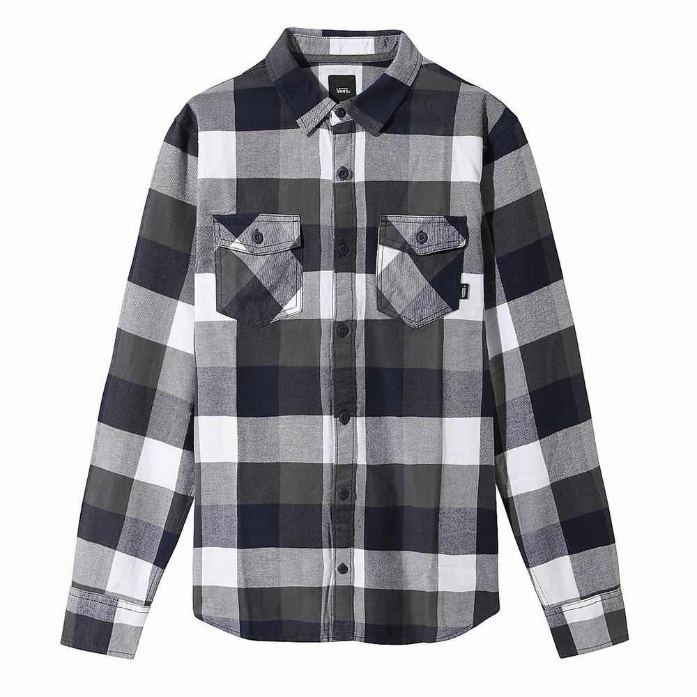 Camisas Vans Box Flannel Hombre Azul Marino | CFT075198