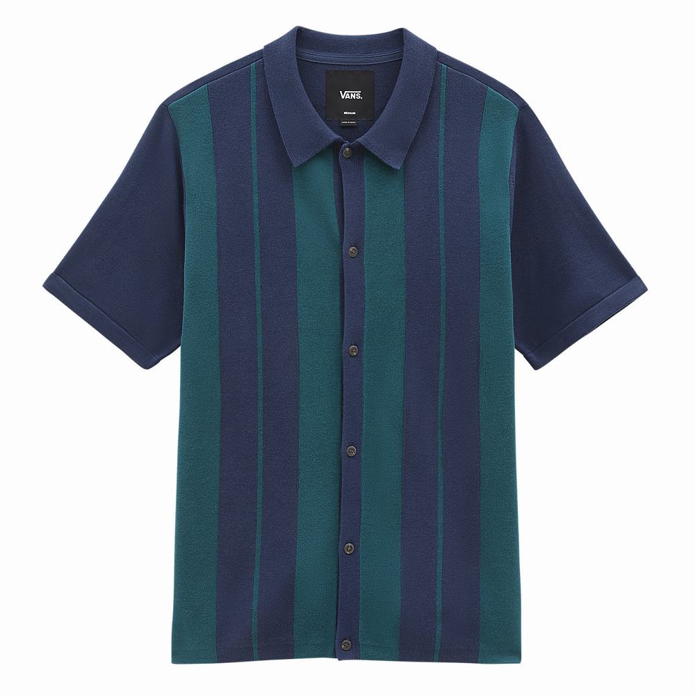 Camisas Vans Buttonwood Hombre Azules | SVL312054