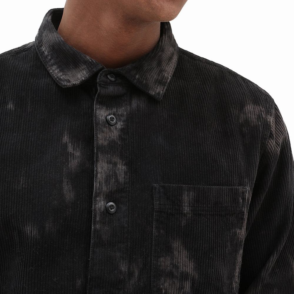 Camisas Vans Plymouth Long Sleeve Hombre Negras | BAT576093