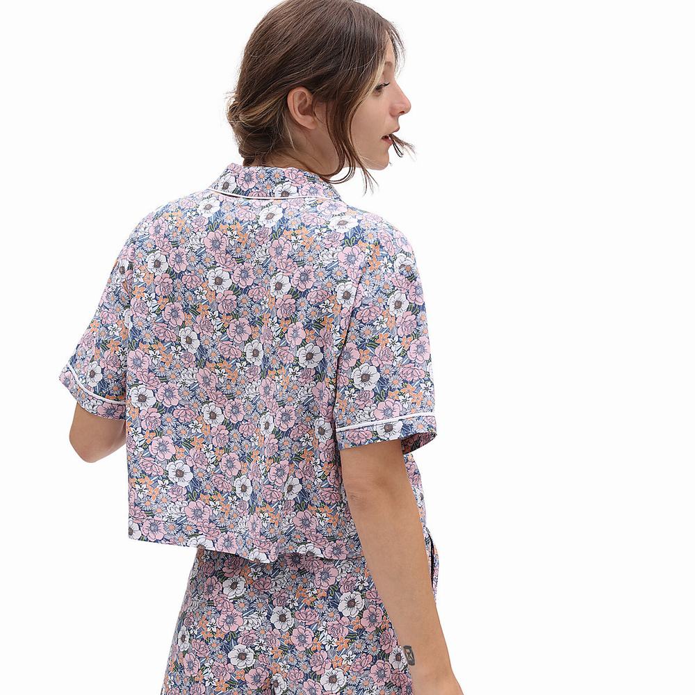 Camisas Vans Retro Floral Woven Mujer Moradas | YGW513894