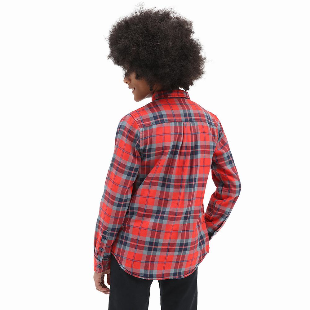 Camisas Vans Sycamore Buttondown (8-14 years) Niños Rojas | FYG643809