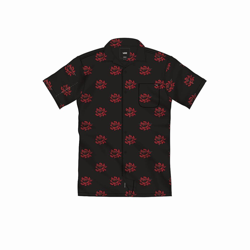 Camisas Vans Valentines Woven Hombre Negras | PHS697012