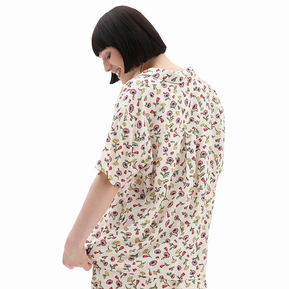 Camisas Vans Wyld Printed Top Mujer Blancas | UIQ403157