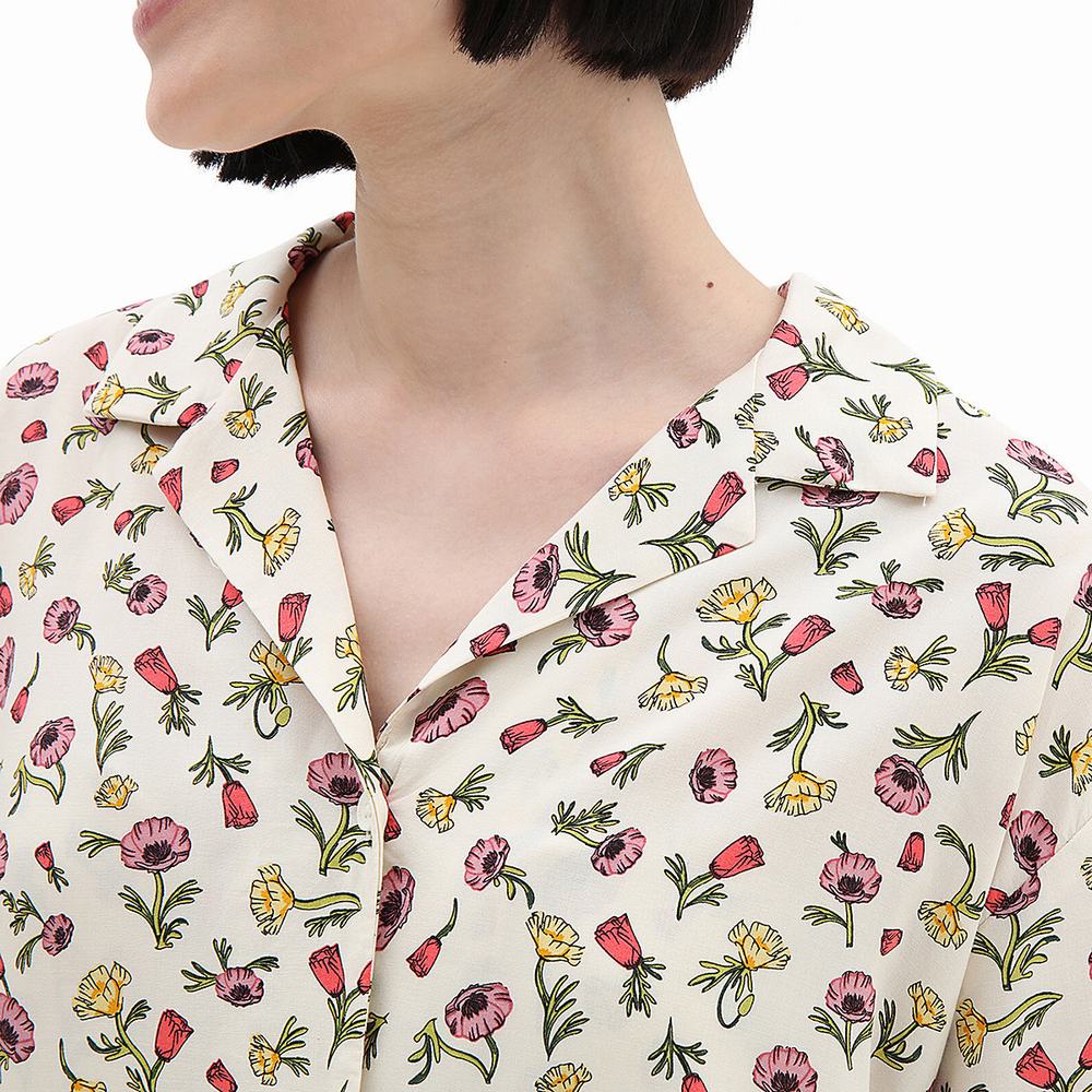 Camisas Vans Wyld Printed Top Mujer Blancas | UIQ403157