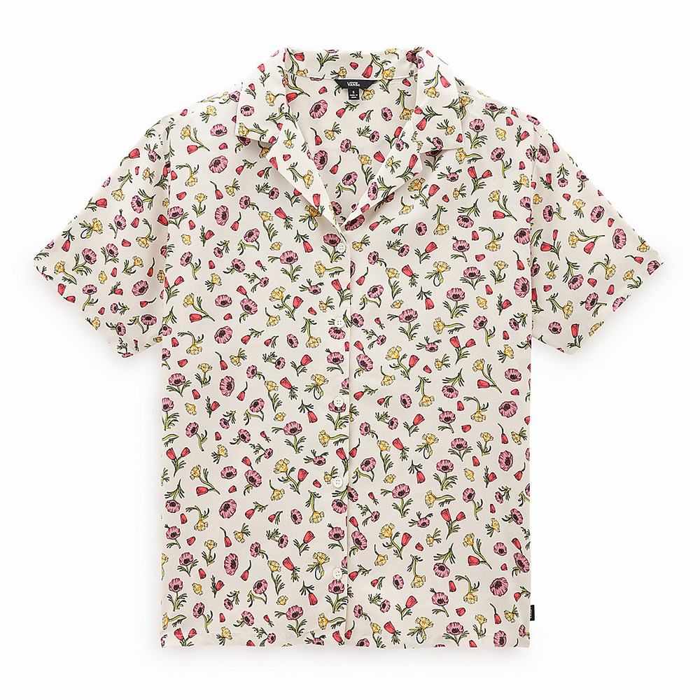 Camisas Vans Wyld Printed Top Mujer Blancas | UIQ403157