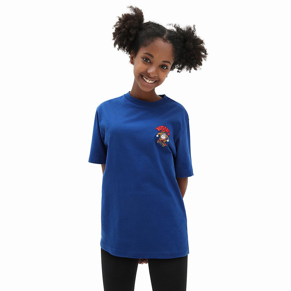 Camiseta Vans APESK8ER (8-14 years) Niños Azules | FCU871569