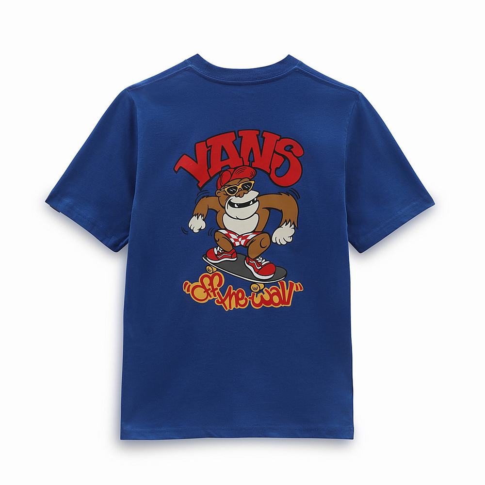 Camiseta Vans APESK8ER (8-14 years) Niños Azules | FCU871569