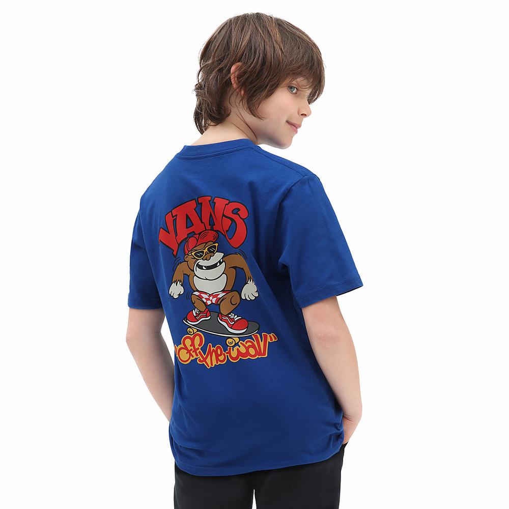 Camiseta Vans APESK8ER (8-14 years) Niños Azules | FCU871569