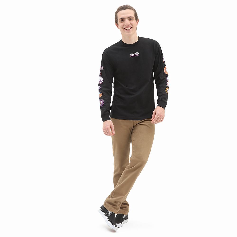 Camiseta Vans Abstract Daze Long Sleeve Hombre Negras | NYO139780