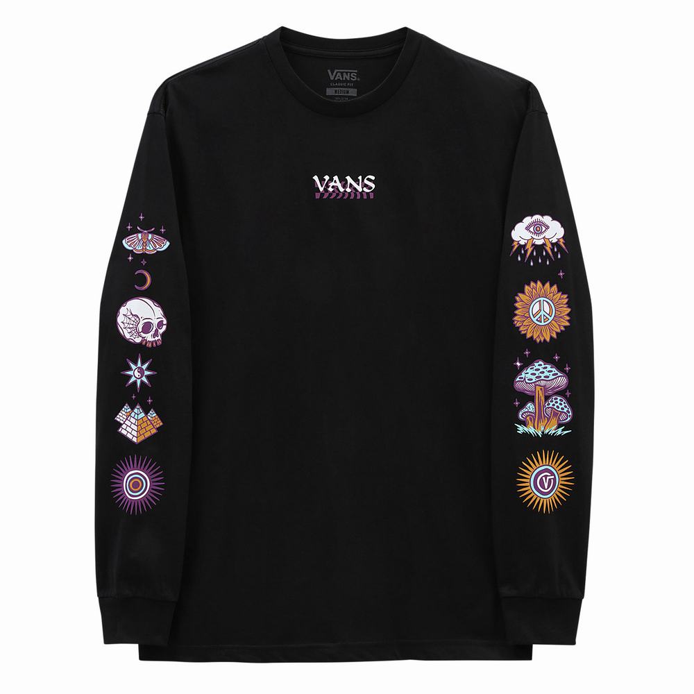 Camiseta Vans Abstract Daze Long Sleeve Hombre Negras | NYO139780