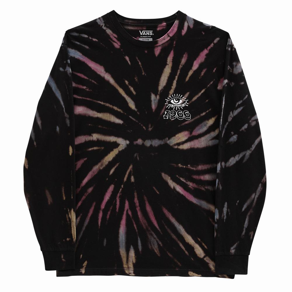 Camiseta Vans All Seeing Space Dye Long Sleeve Hombre Negras | CLU249850