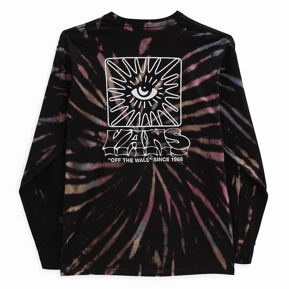 Camiseta Vans All Seeing Space Dye Long Sleeve Hombre Negras | CLU249850