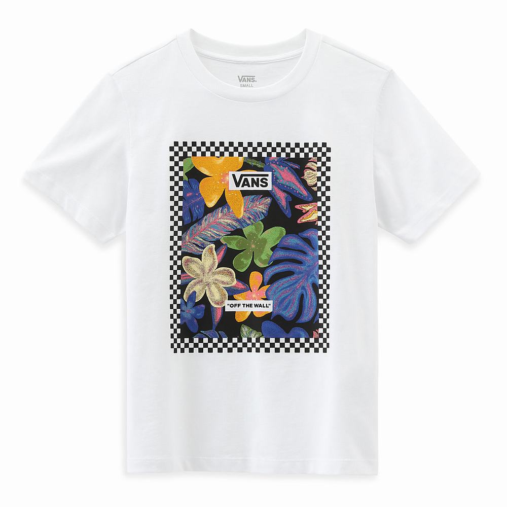 Camiseta Vans Border Box Trop Mujer Blancas | ABP682910