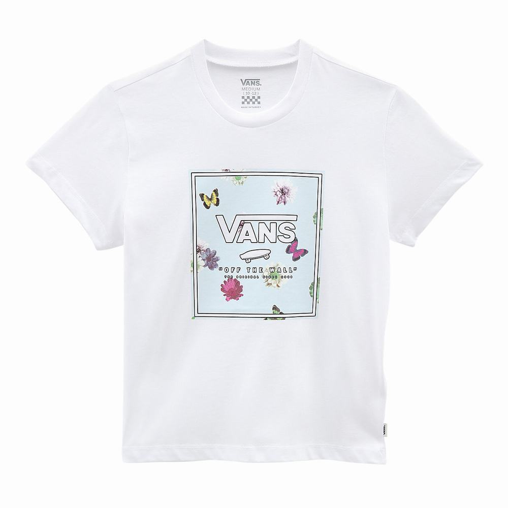 Camiseta Vans Box Butter Floral (8-14 years) Niños Blancas | KFU210543