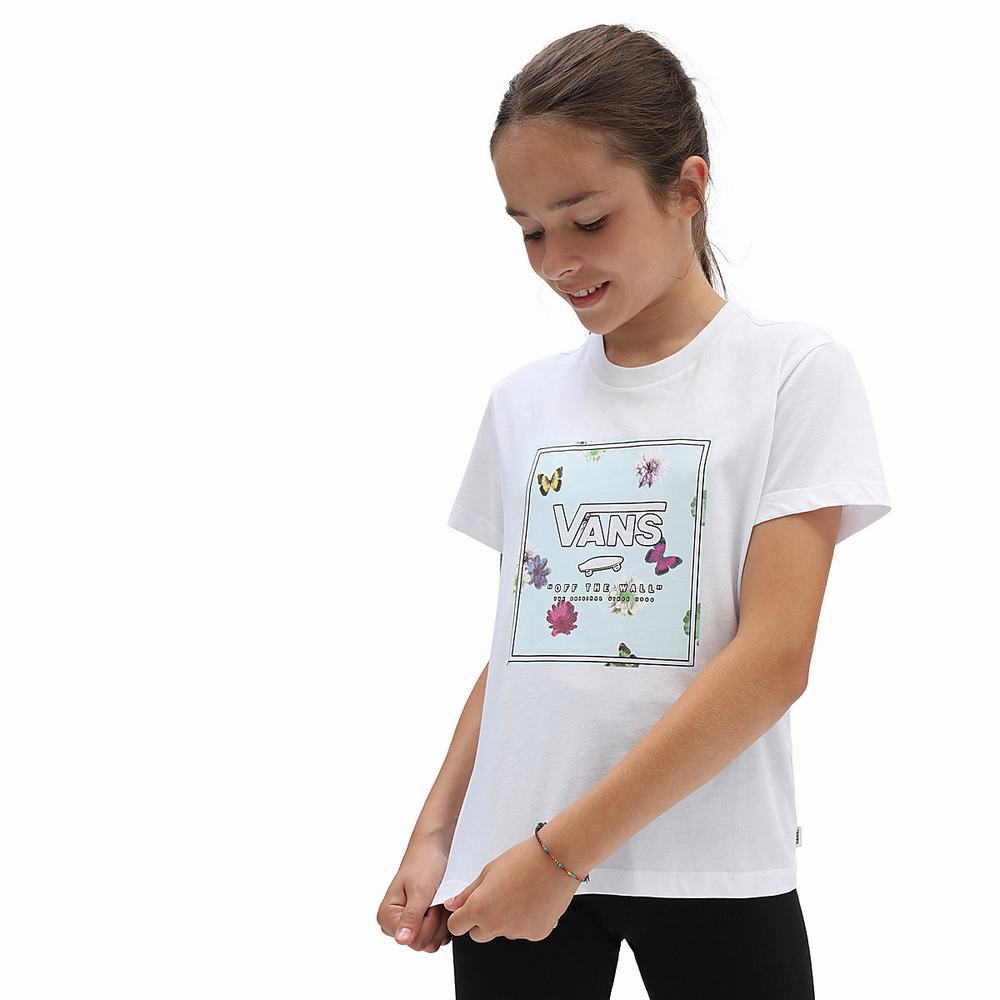 Camiseta Vans Box Butter Floral (8-14 years) Niños Blancas | KFU210543