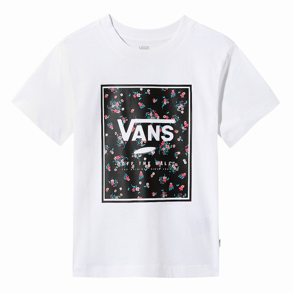 Camiseta Vans Boxed In Crew Tee Mujer Blancas | FGB750142