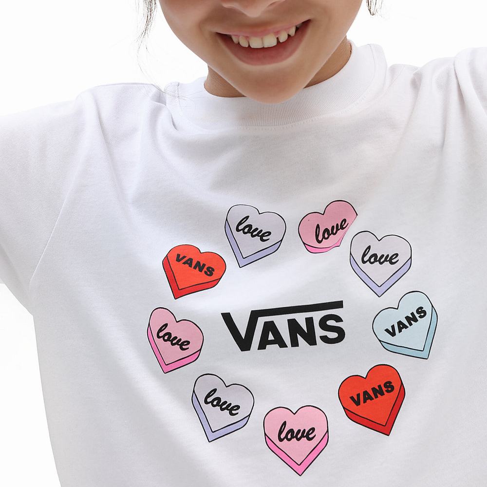 Camiseta Vans Candy Hearts (8-14 years) Niños Blancas | QCZ743609