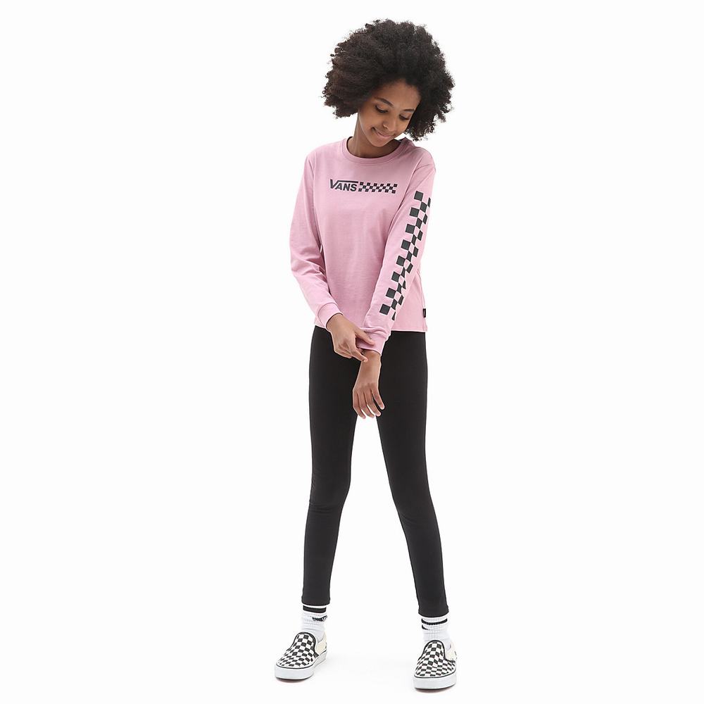 Camiseta Vans Chalkboard Long Sleeve Shorty (8-14 years) Niños Rosas | HYX340517