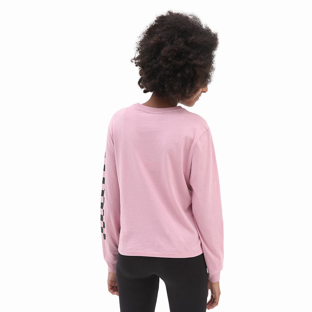 Camiseta Vans Chalkboard Long Sleeve Shorty (8-14 years) Niños Rosas | HYX340517