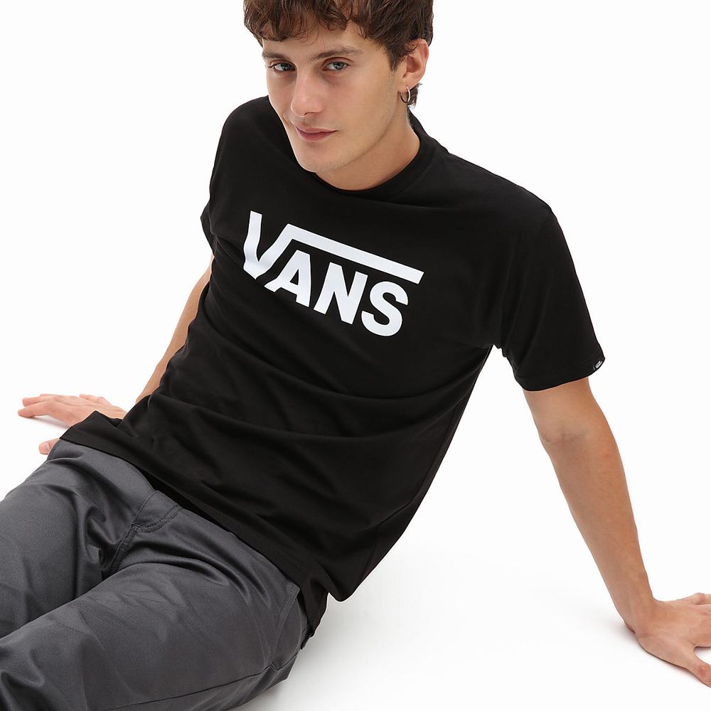 Camiseta Vans Classic Hombre Negras/Blancas | RCX145092