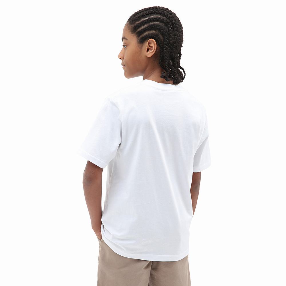 Camiseta Vans Classic Logo Fill (8-14 years) Niños Blancas | WZH793504